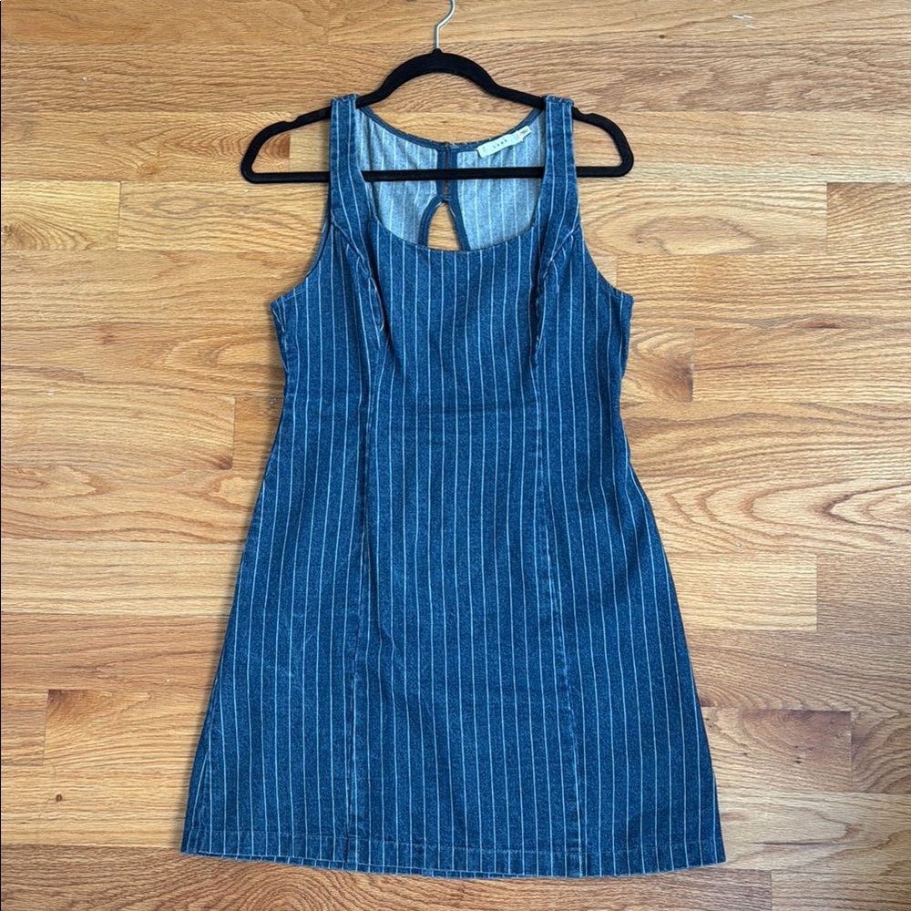Lush Blue Striped Mini Dress